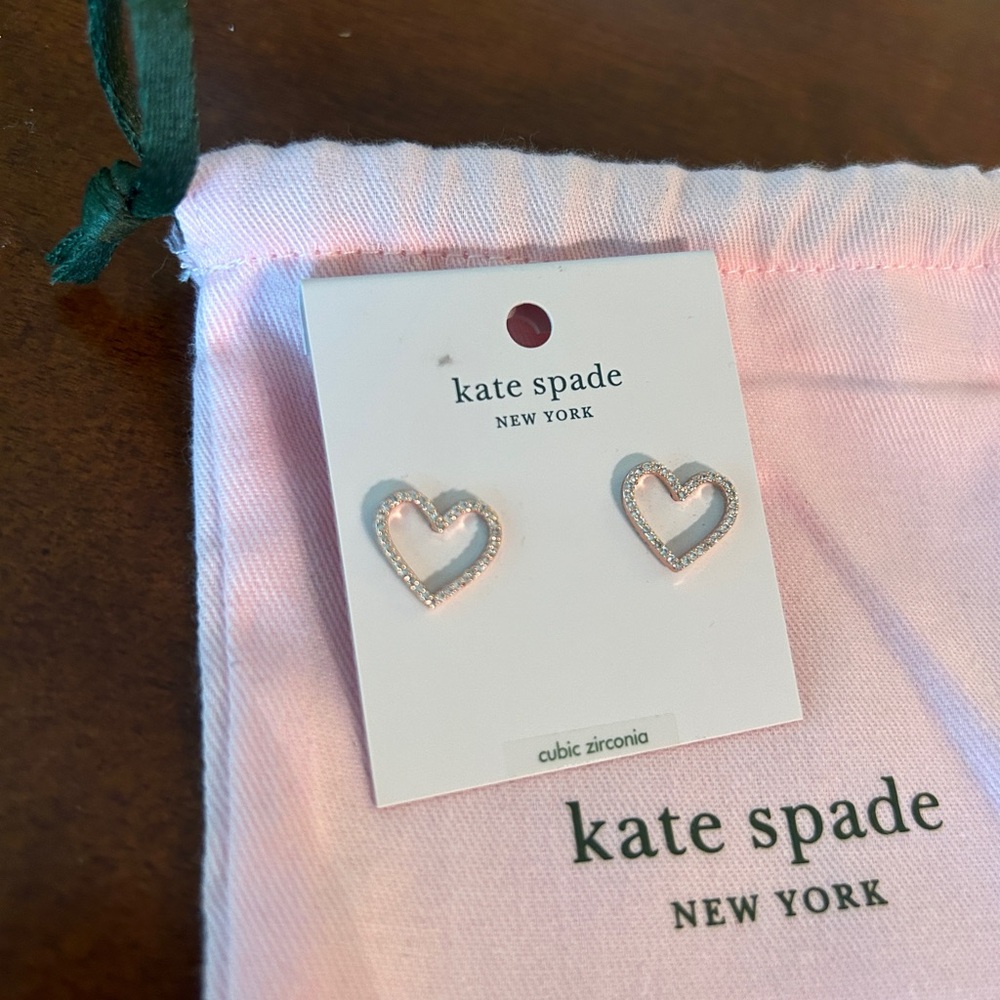 Kate Spade rose gold pave stud earrings